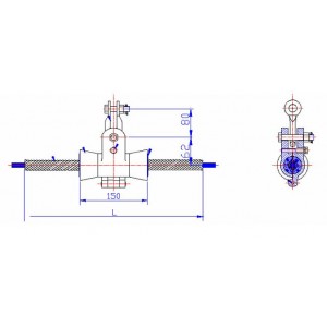 Suspension fitting for 100m span length